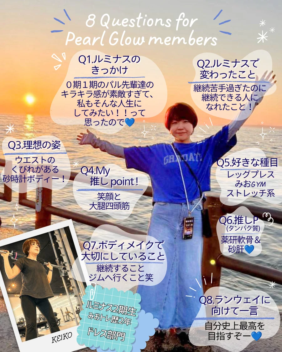 けいこの8つの質問と回答をまとめた紹介カード