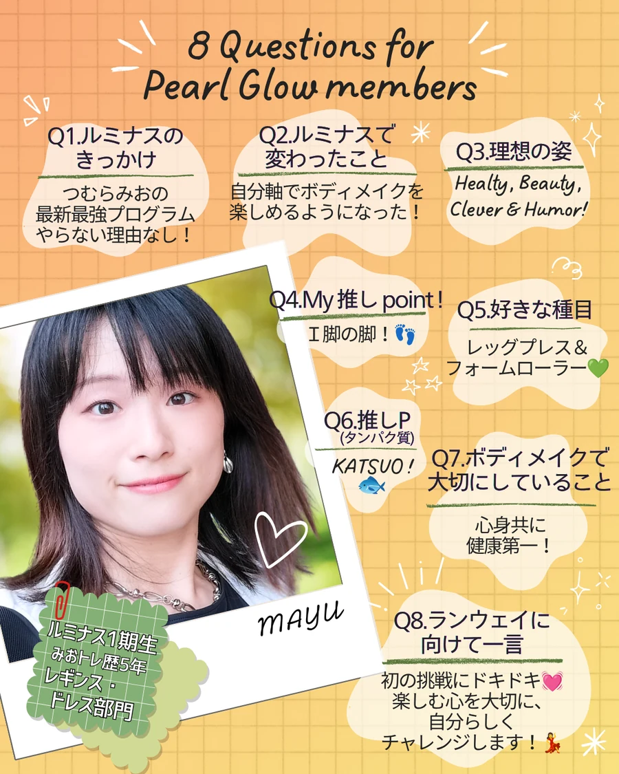 まゆの8つの質問と回答をまとめた紹介カード
